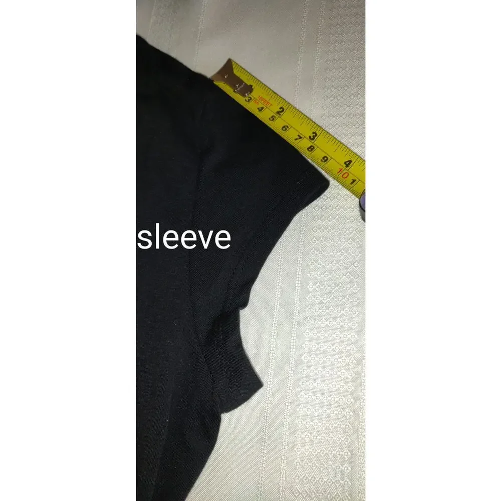 Vintage Y2K Dots Store Black Tshirt Top Basic Stretch NEW NWT Short Sleeves XL - Picture 9 of 12